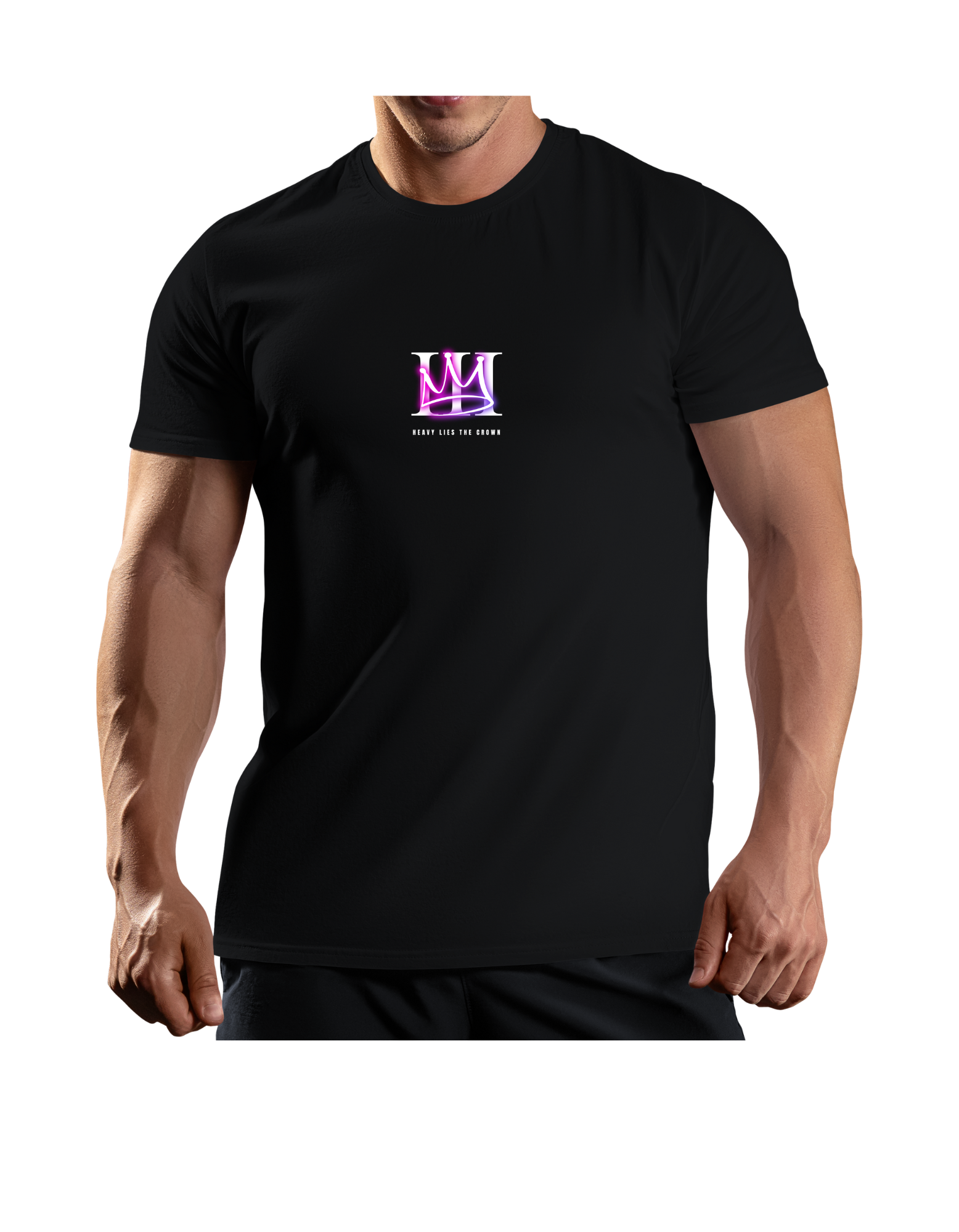 black crew neck with Triple Crown logo